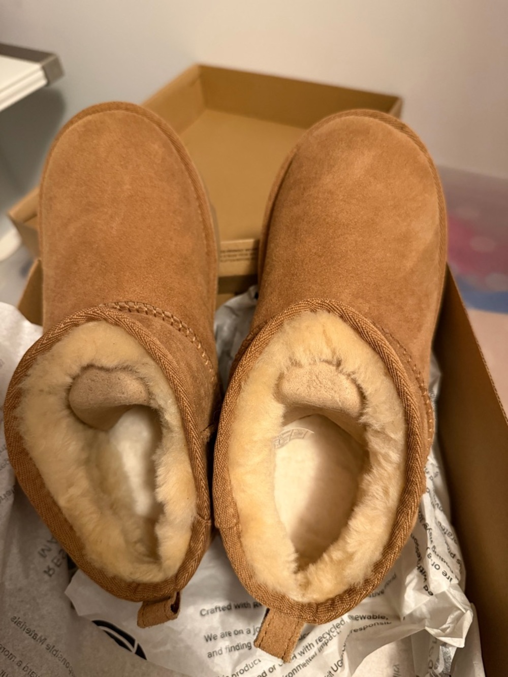 UGG Kids Classic Ultra Mini Chestnut Boots - Picture 6 of 6